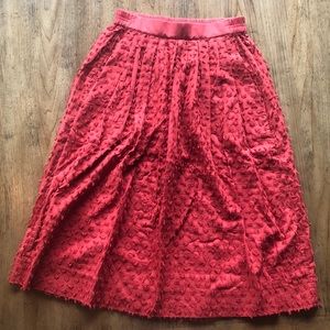 J Crew Cotton Clip Dot Midi Skirt